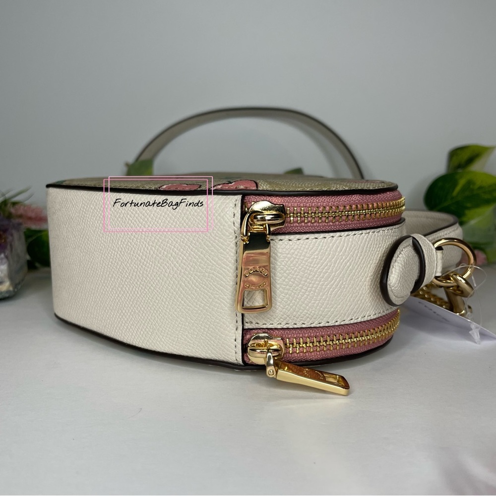 Coach Set Heart Cherry Print Heart Crossbody Triple Jacquard Cherry Charm Chain - Picture 10 of 15